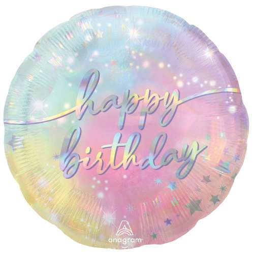 Pastel Stars Happy Birthday Foil Balloon